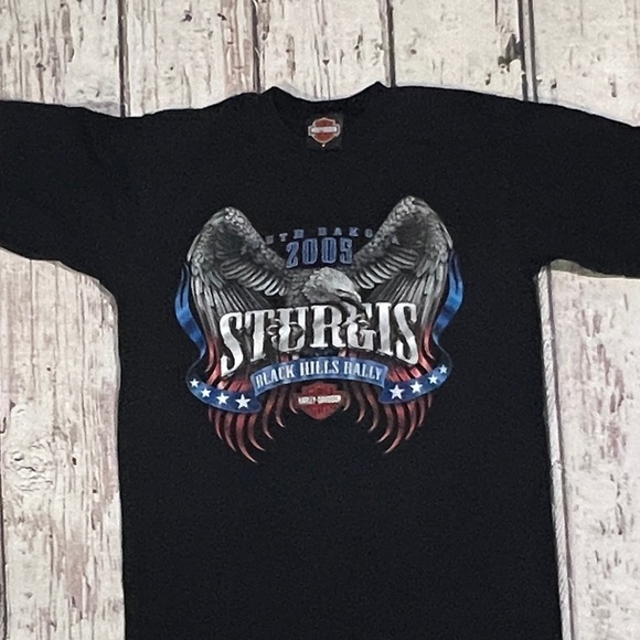 Harley-Davidson 2005 Sturgis Bike Ralley Crewneck Tee Top Shirt - Picture 3 of 7
